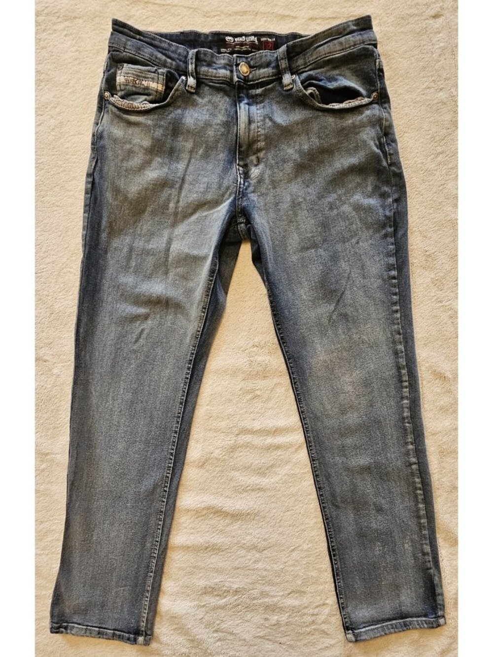 Ecko Unltd Jeans Mens 32 Athletic Blue Acid Wash Streetwear Hip Hop